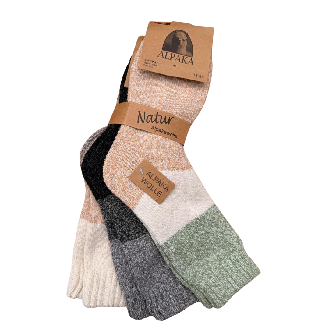 3/6/9er Pack Alpakasocken Damen & Herren 100% Alpakawolle, Warm & Atmungsaktiv 92121