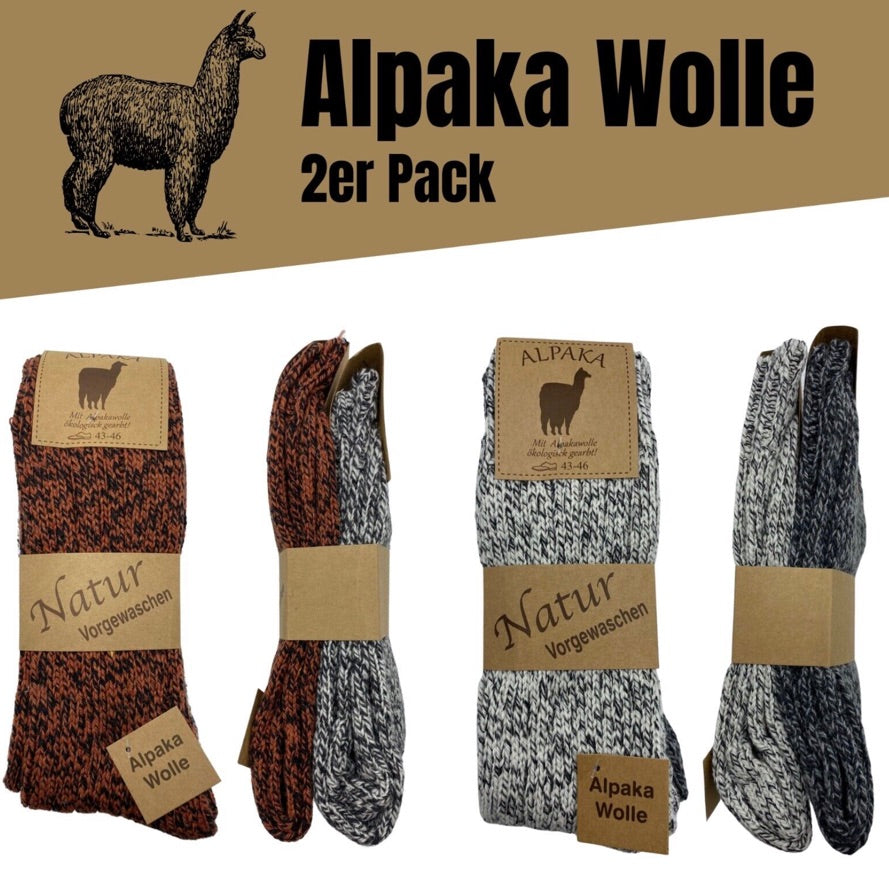 6 Paar Alpakasocken Wintersocken Alpakawolle warm dick Herren Damen 39-46