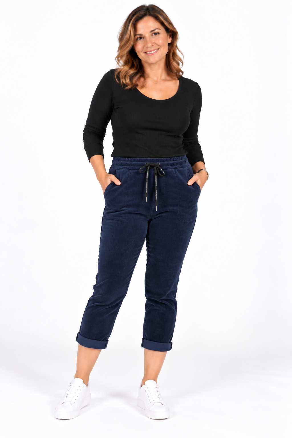 Damen Freizeithose Kordhose Jogginghose
