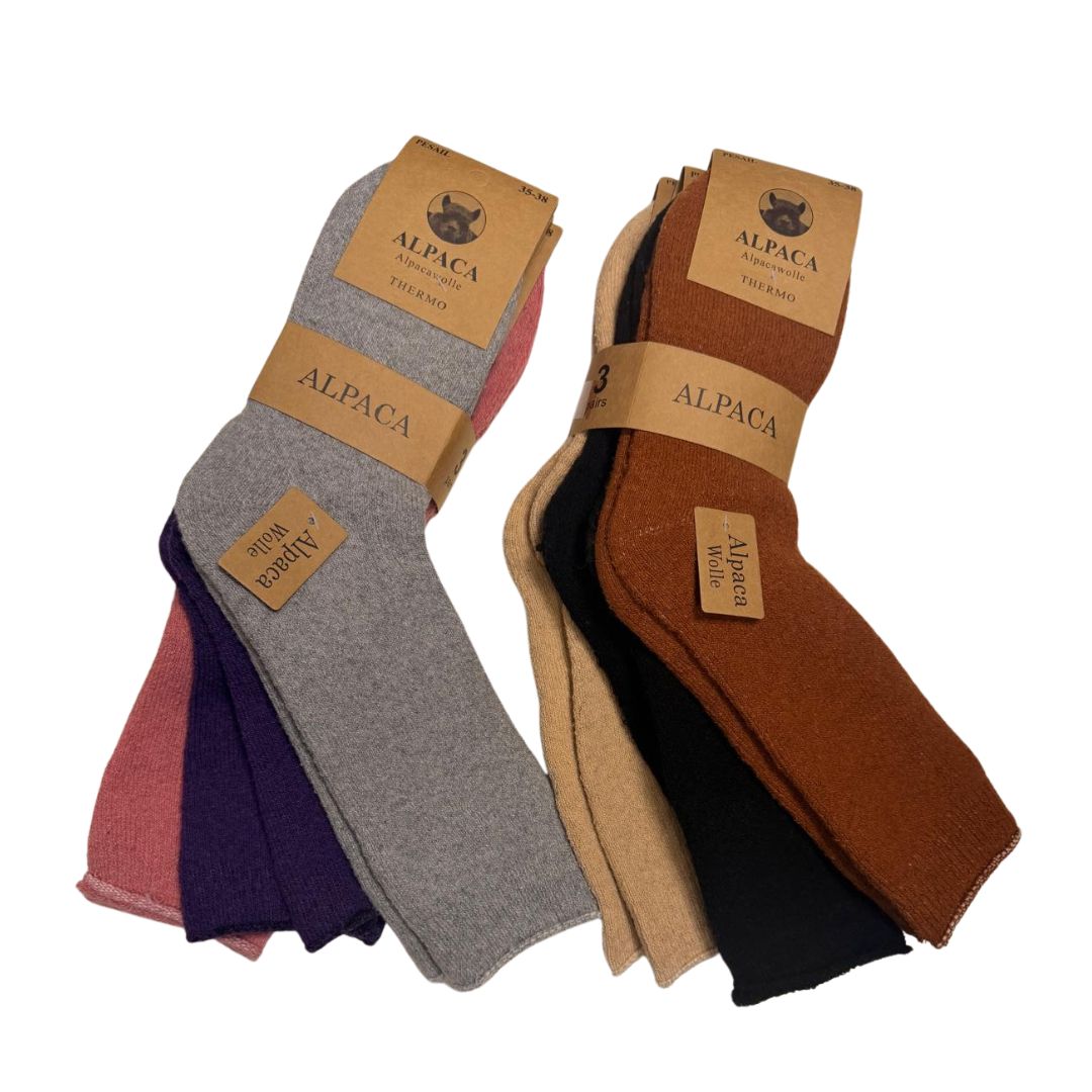 3/6er Pack Alpakasocken Damen & Herren  Alpakawolle Thermo Warm & Atmungsaktiv WZ49