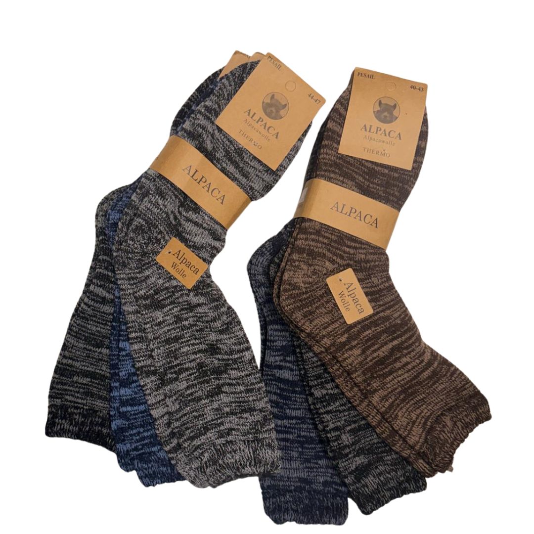 3/6er Pack Alpakasocken Damen & Herren  Alpakawolle Thermo Warm & Atmungsaktiv WZ60