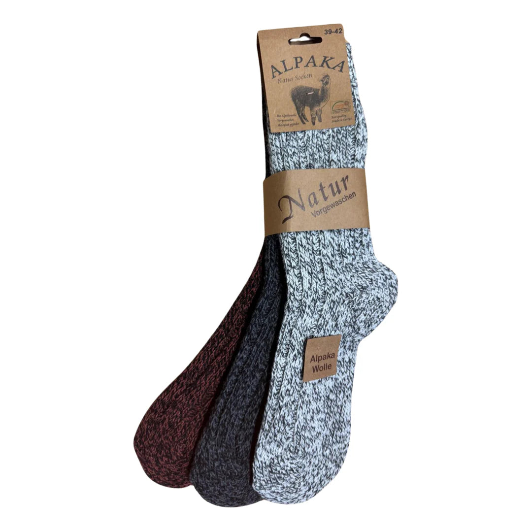 6 Paar Alpakasocken Wintersocken Alpakawolle warm dick Herren Damen 39-46