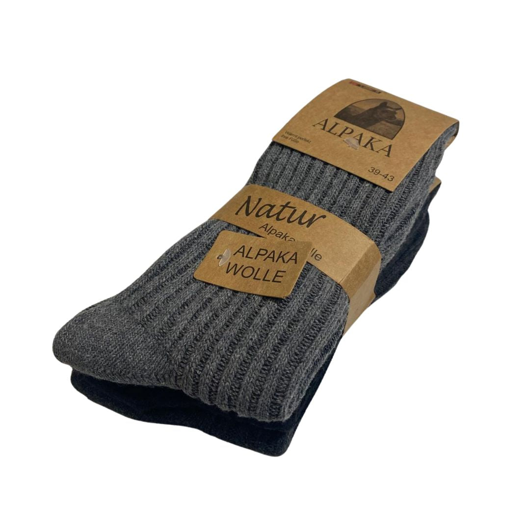 Alpaka Socken Wollsocken Outdoorsocken warm - 3 Paar verschiedene Farben 9170