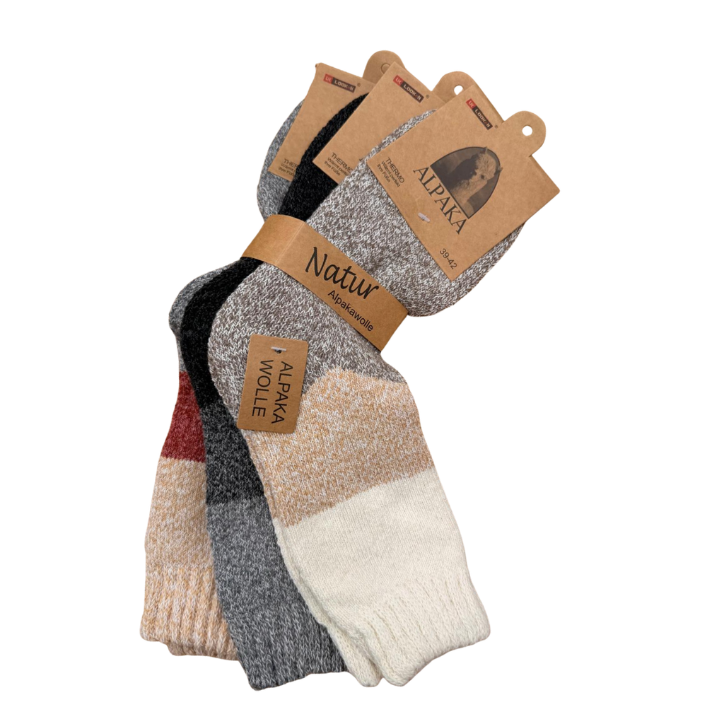 3/6/9er Pack Alpakasocken Damen & Herren 100% Alpakawolle, Warm & Atmungsaktiv 92121