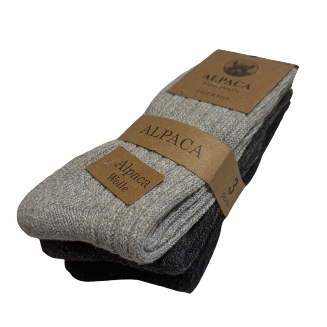 Alpaka Socken Wollsocken Outdoorsocken warm - 3 Paar verschiedene Farben 105/106