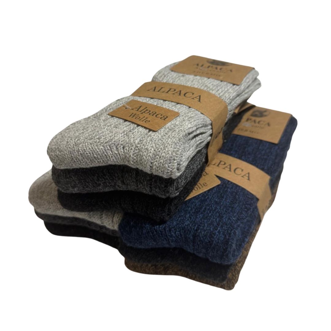 Alpaka Socken Wollsocken Outdoorsocken warm - 3 Paar verschiedene Farben 105/106