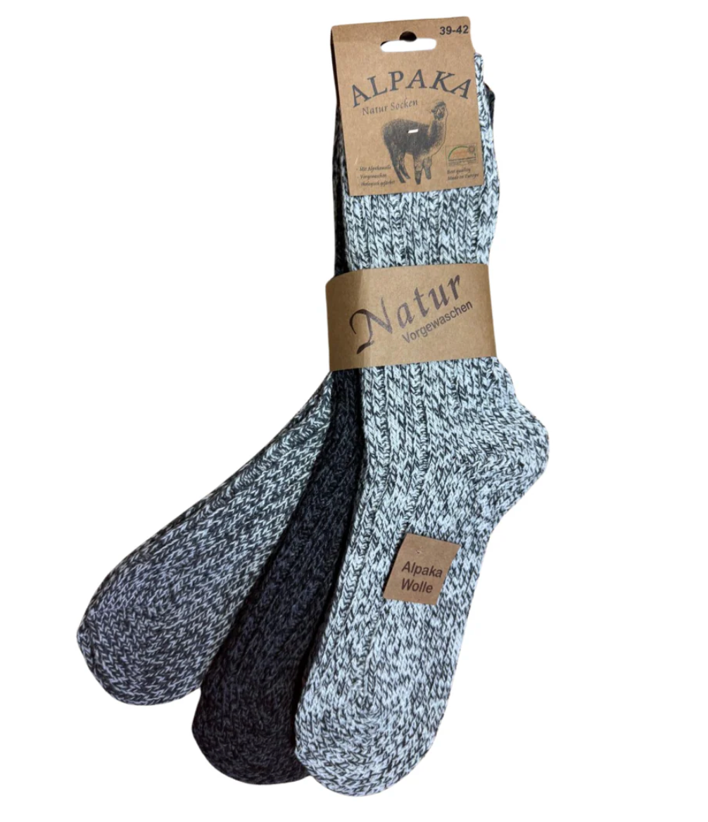 6 Paar Alpakasocken Wintersocken Alpakawolle warm dick Herren Damen 39-46