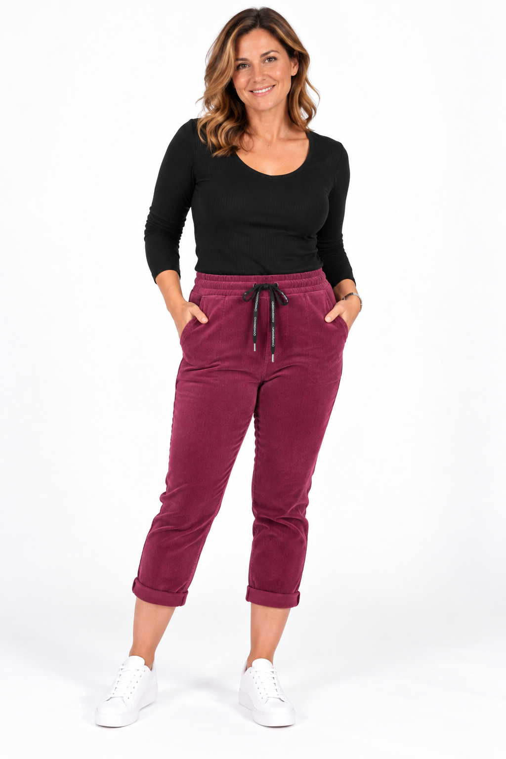 Damen Freizeithose Kordhose Jogginghose